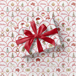 Papel De Presente Nutcracker Wrapping Paper Festive Teddy Bear
