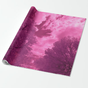 Papel De Presente Nuvem Infravermelho de Matizes Pinkish