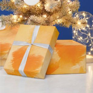 Papel De Presente Nuvem Laranja Clara Mínima e Bonita
