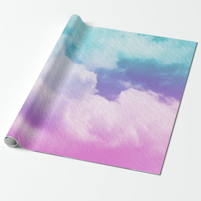 Papel De Presente nuvem suave fantástica com cor pastel gradiente e (Desenrolado)