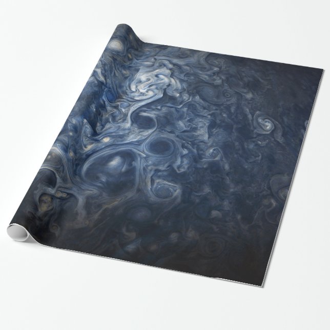 Papel De Presente Nuvens azuis de roda da came de Jupiter Juno do (Desenrolado)