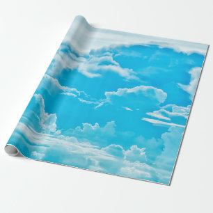 Papel De Presente nuvens brancas e fundo azul claro do céu,panora