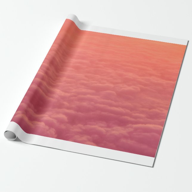 Papel De Presente Nuvens cor-de-rosa (Desenrolado)