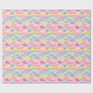 Papel De Presente Nuvens de Pastel em Aquarela