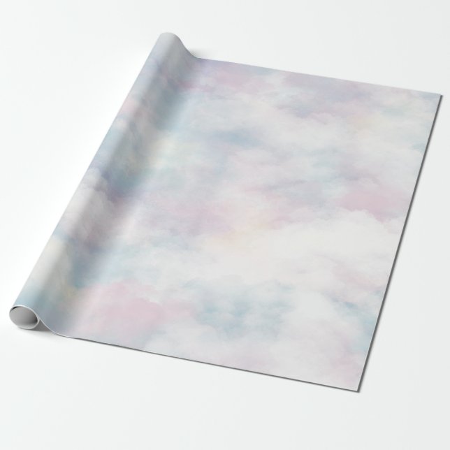 Papel De Presente Nuvens de Pastel Whimsical (Desenrolado)