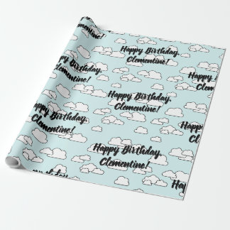 Papel De Presente Nuvens Felizes