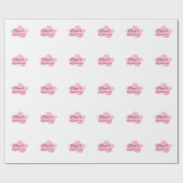 Papel De Presente Nuvens nove rosa pastel chá de noiva data nome