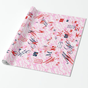 Papel De Presente Nuvens Rosa Fúcsia Festivas Decoração