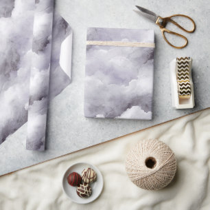 Papel De Presente Nuvens Roxas Aniversário ou qualquer ocasião