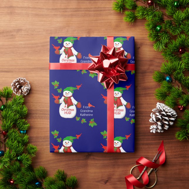 Papel De Presente O Abraço De Snowman De Natal Da Avó (Presente de Natal)