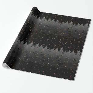 Papel De Presente O amarelo vermelho do céu nocturno Stars o feriad