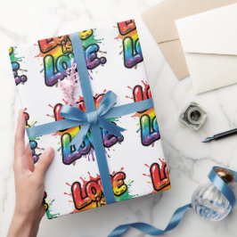 Papel De Presente O Amor é Amor - Arte de Citação do Orgulho Arco-Ír