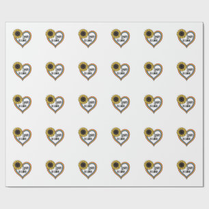 Papel De Presente O Amor é Amor Flor de Girassol Coração Camisa Vint
