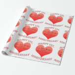 Papel De Presente ø. Aniversário<br><div class="desc">Um design do coração da história de amor do divertimento para comemorar um marco miliário ø. aniversário com.</div>