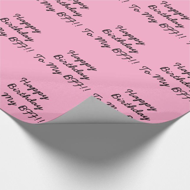 Papel De Presente O aniversário de BFF, letra preta, envoltório de (Ponta)