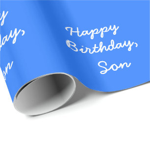 Papel De Presente O aniversário do filho, branco no envoltório de