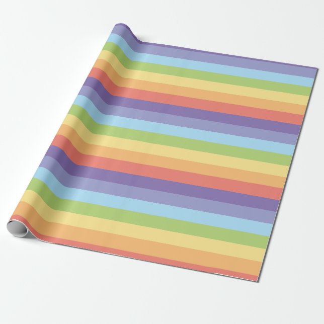 Papel De Presente O arco-íris Pastel listra o orgulho gay (Desenrolado)