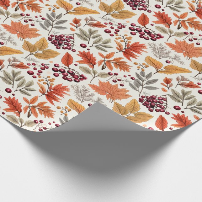 Papel De Presente O Autumn Deixa Berries & Branches Wrappaper (Ponta)