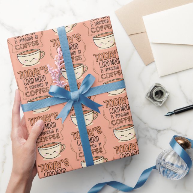 Papel De Presente O Bom Humor de Hoje é Patrocinado Pelo Café (Presentear)