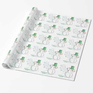 Papel De Presente O boneco de neve engraçado Farts flocos de neve