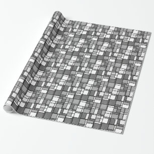 Papel De Presente O branco cinzento múltiplo Mondrian inspirou o