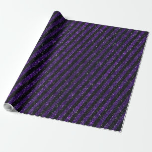 Papel De Presente O brilho preto roxo moderno listra o teste padrão