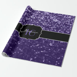 Papel De Presente O brilho roxo ultravioleta escuro sparkles o doce