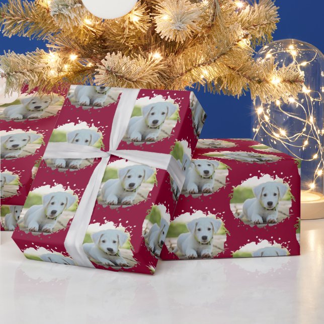 Papel De Presente O Cachorro Bonito Amplia o Padrão Personalizado de (Feriados)