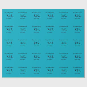 Papel De Presente O casal nome letra data azul sim perfeito