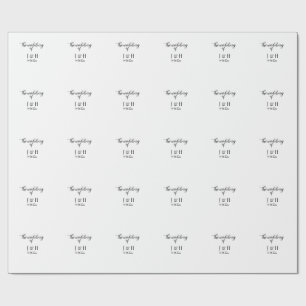 Papel De Presente O casamento do nome do casal simples data mínima