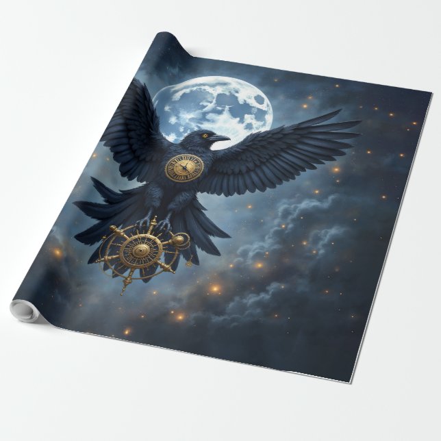 Papel De Presente O Corvo Celestial.  (Desenrolado)