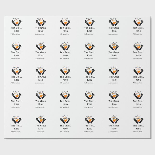 Papel De Presente O cozinhar de texto do nome da adição de churrasco (Aberto)