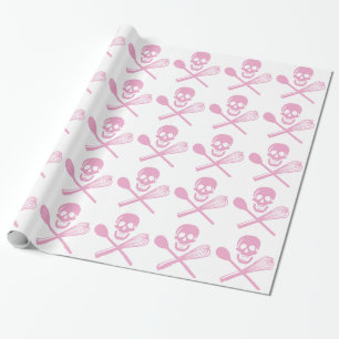 Papel De Presente O crânio e a cruz Whisk o rosa