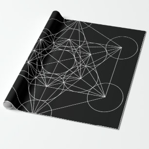 Papel De Presente O Cubo Preto e Branco de Metatron