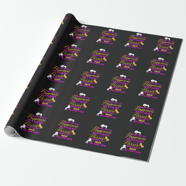Papel De Presente O dinheiro pode comprar cavalos roxos amarelos (Desenrolado)
