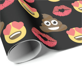 Papel De Presente O Emoji está apaixonado, o Poop emoji e os beijos