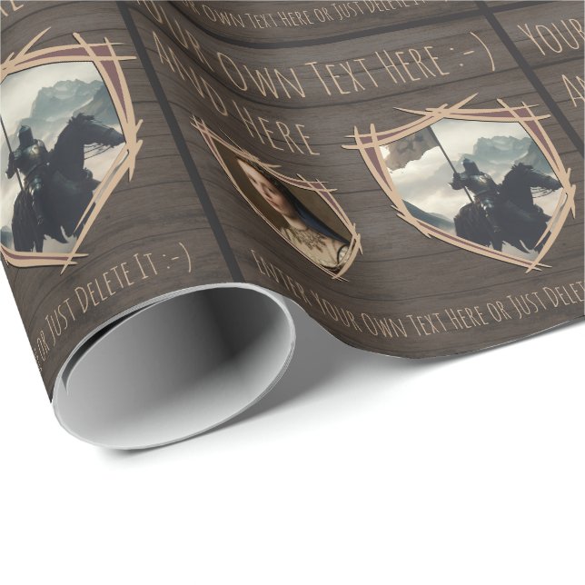 Papel De Presente O escudo do Cavaleiro. Casaco de armas. Crachá de  (Ponta do rolo)