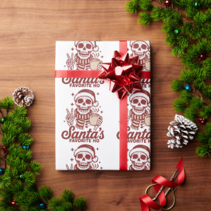 Papel De Presente O Esqueleto Favorito do Papai Noel Snarky Natal 