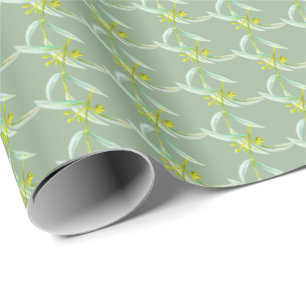 Papel De Presente O eucalipto botânico sae do teste padrão da arte