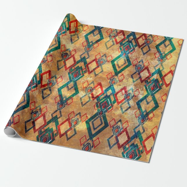 Papel De Presente O feiticeiro étnico grunge um padrão antigo. Impre (Desenrolado)