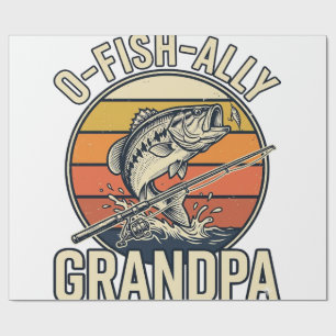 Papel De Presente O-Fish-Ally Avô Design de Camisa Vintage de Pesca_