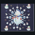 Papel De Presente O Glittery Christmas Snowman -<br><div class="desc">Este design apresenta um floco de neve branco e azul,  flocos de neve coloridos e muitos homens de neve vestidos para uma fria época de Natal. Uma falha foi adicionada a este design. Este presente de Natal vem em várias cores,  estilos e tamanhos.</div>