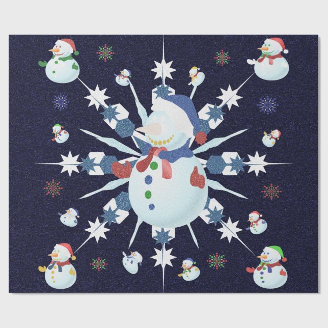 Papel De Presente O Glittery Christmas Snowman - (Aberto)