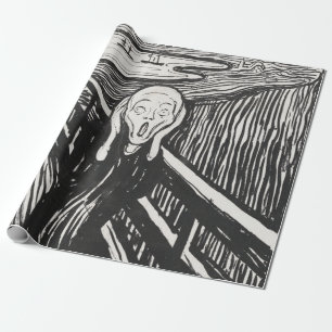 Papel De Presente O Gritar de Edvard Munch Black and White