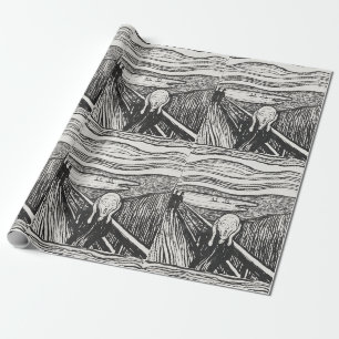 Papel De Presente O Gritar de Edvard Munch Black and White