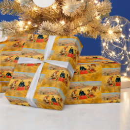 Papel De Presente O Homem Nativo Americano do Cowboy do Poker Game