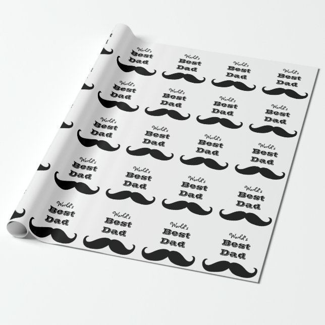 Papel De Presente O melhor bigode Pai do mundo (Desenrolado)