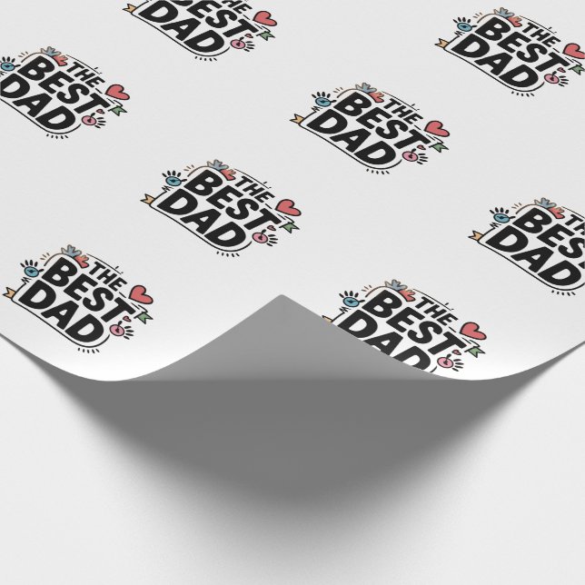 Papel De Presente O melhor design de texto do Pai (Ponta)