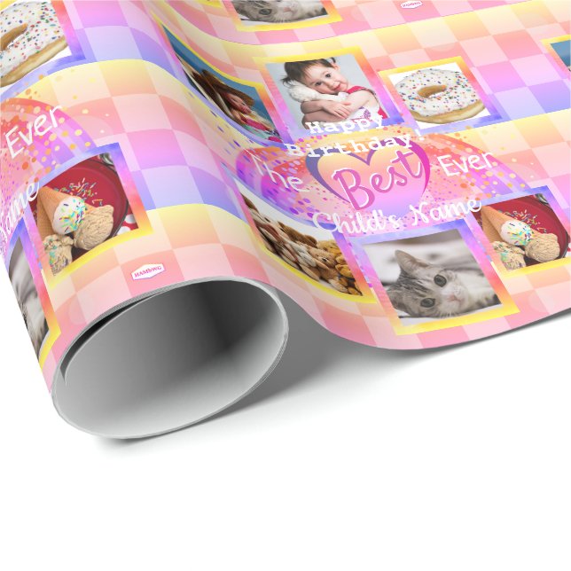 Papel De Presente O melhor presente de fotos Wrap HAMbWG (Ponta do rolo)