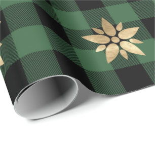 Papel De Presente O Natal de Lomberjack da xadrez do búfalo Stars o